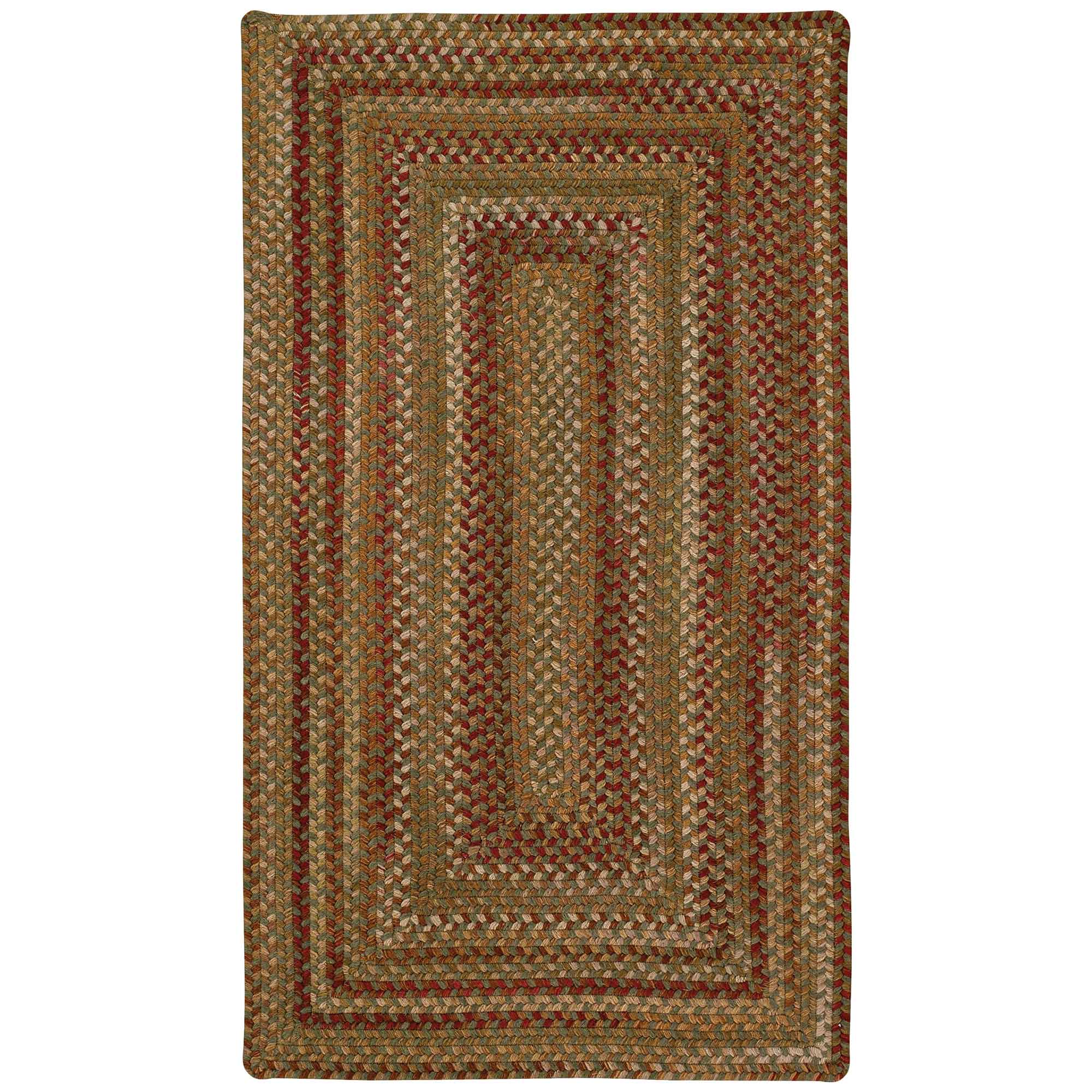 Homecoming Evergreen Braided Rug Concentric Rectangle image