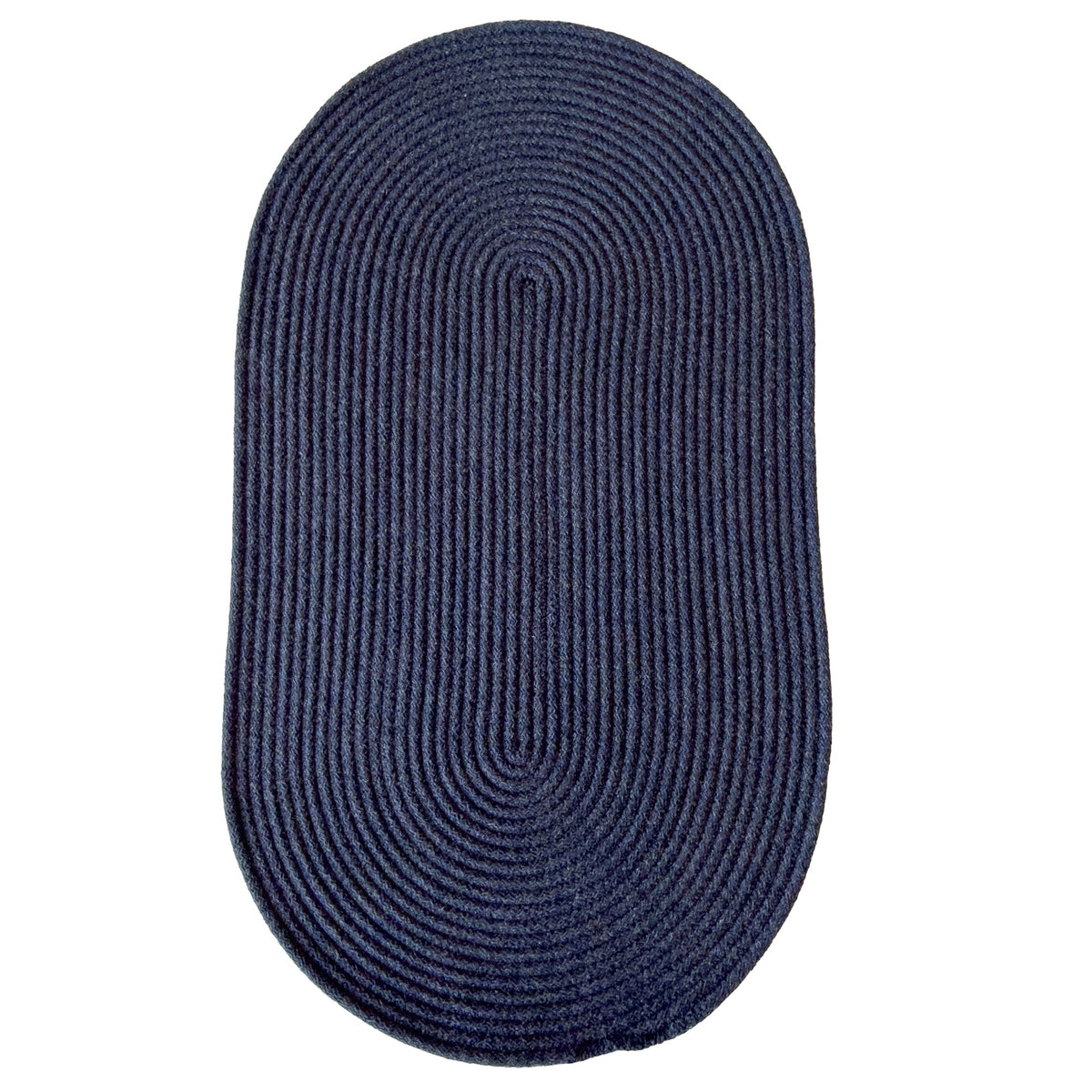Chatham Navy Braided Rug Oval image