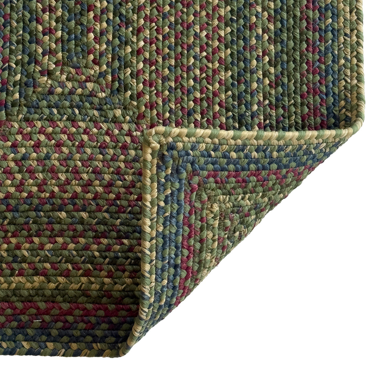 Beachwood Green Multi Braided Rug Concentric Rectangle image