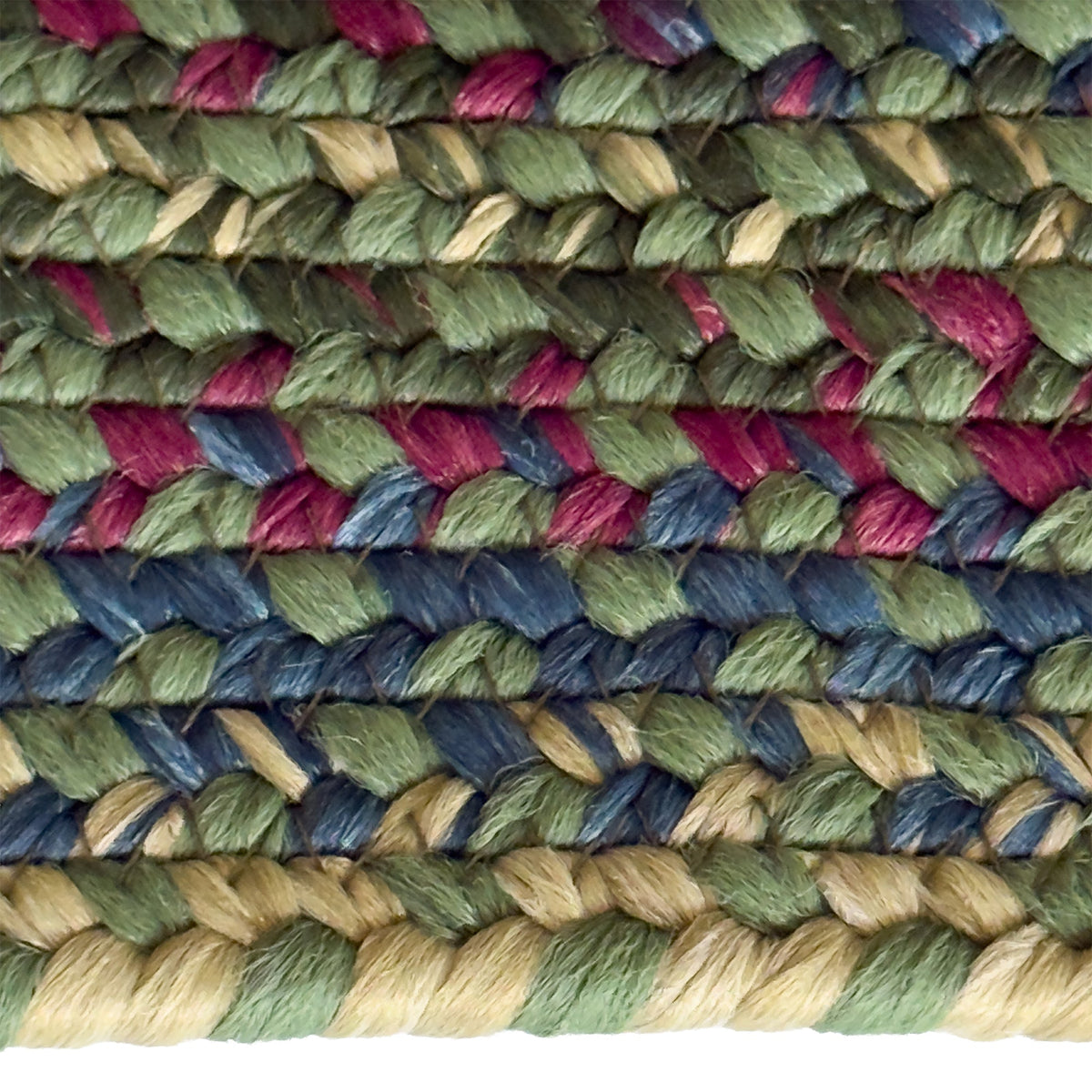 Beachwood Green Multi Braided Rug Concentric Rectangle image