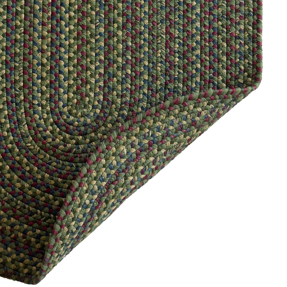Beachwood Green Multi Braided Rug Oval image