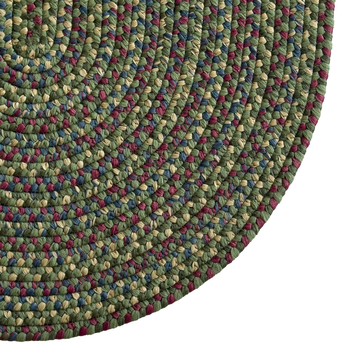 Beachwood Green Multi Braided Rug Oval image