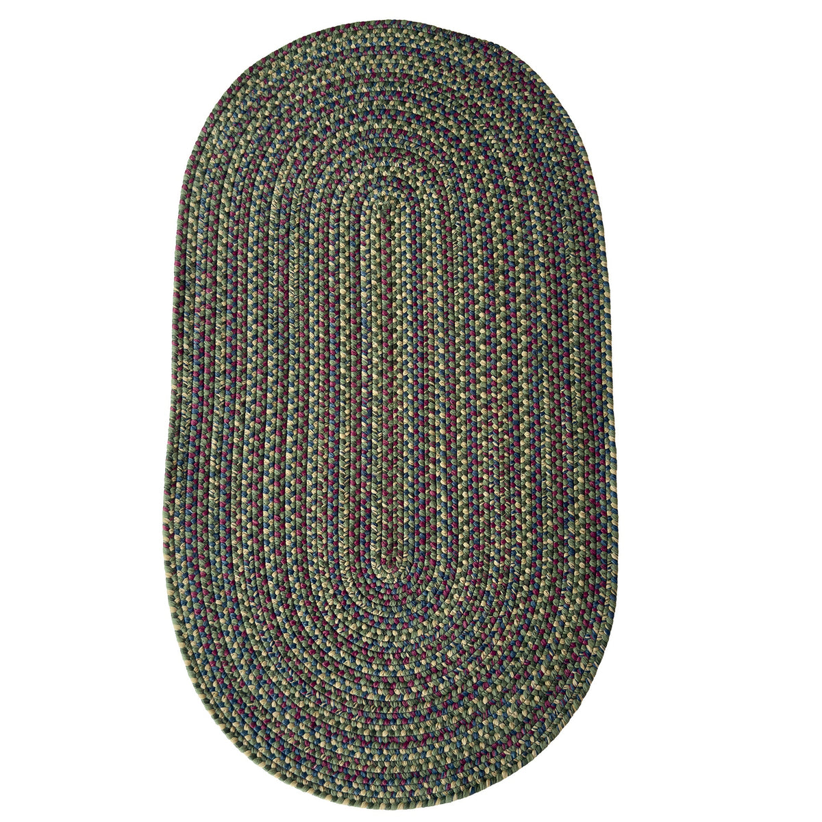 Beachwood Green Multi Braided Rug Oval image