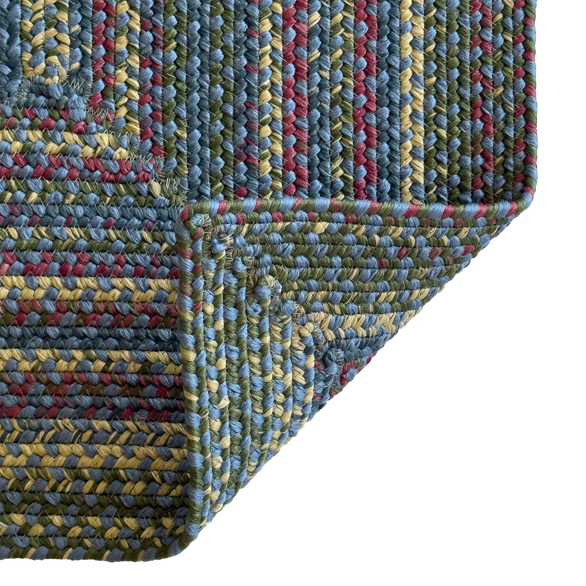 Beachwood Med. Blue Multi Braided Rug Concentric Rectangle image