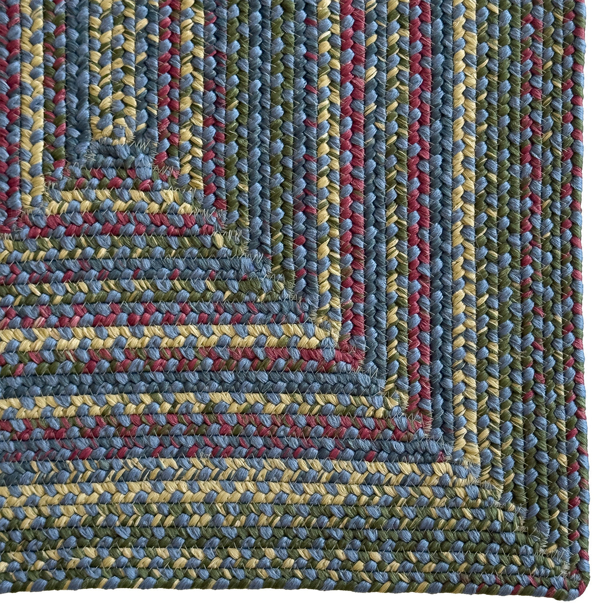 Beachwood Med. Blue Multi Braided Rug Concentric Rectangle image