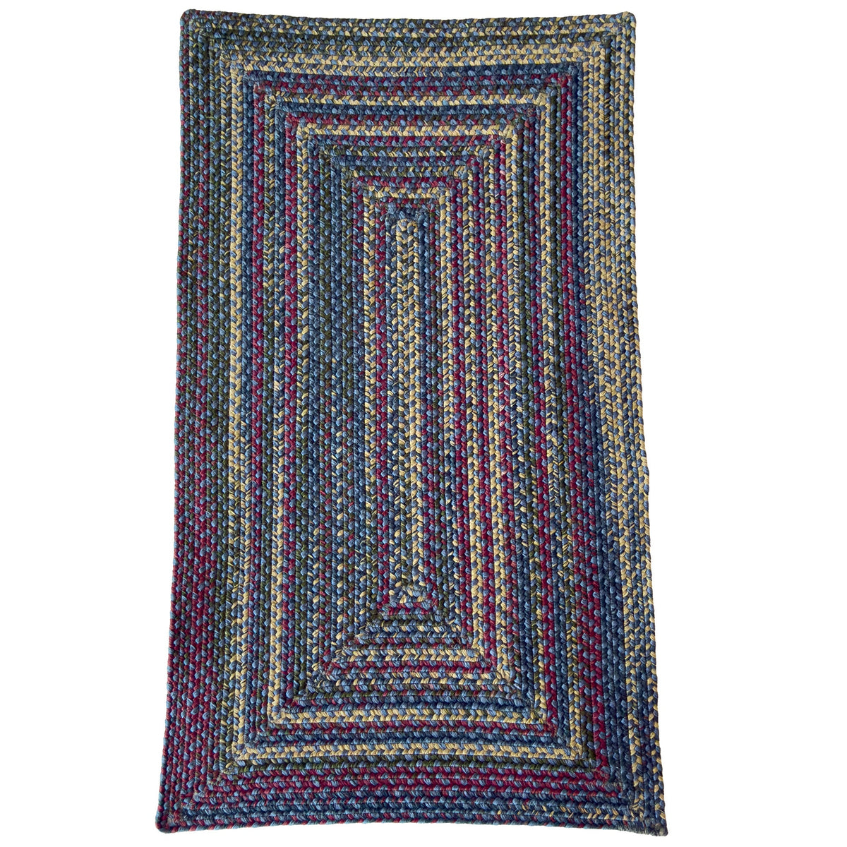 Beachwood Med. Blue Multi Braided Rug Concentric Rectangle image