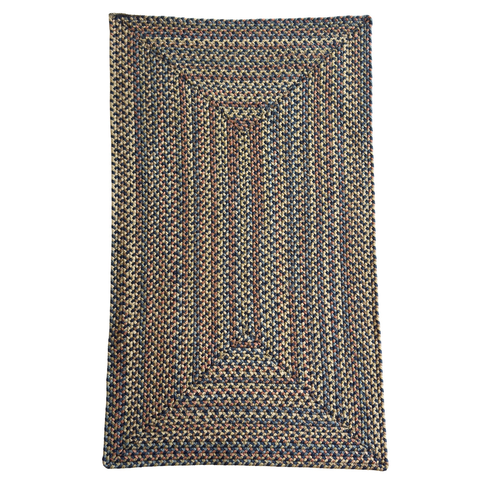 Beachwood Navy Multi Braided Rug Concentric Rectangle image