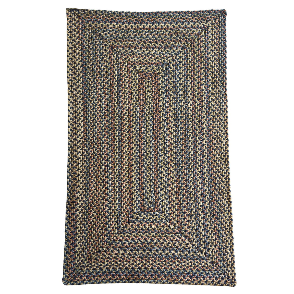 Beachwood Navy Multi Braided Rug Concentric Rectangle image