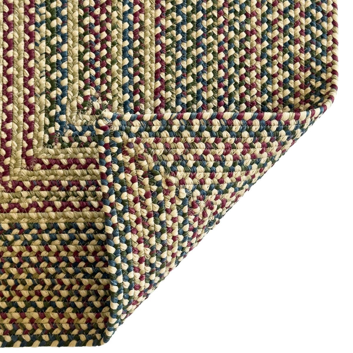 Beachwood Linen Multi Braided Rug Concentric Rectangle image