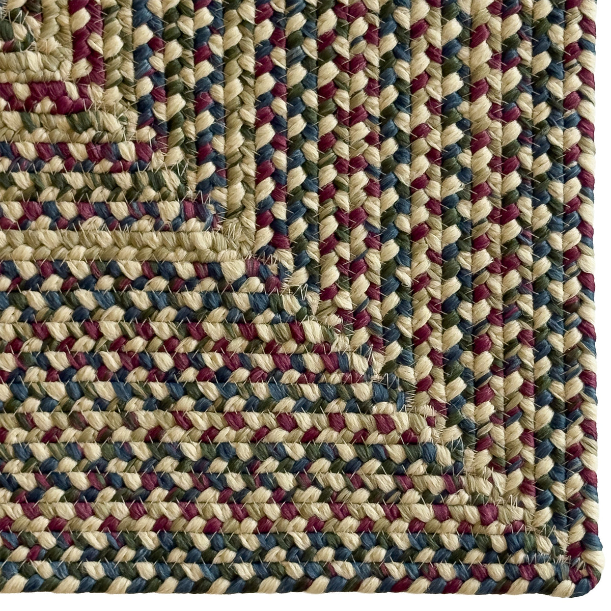 Beachwood Linen Multi Braided Rug Concentric Rectangle image