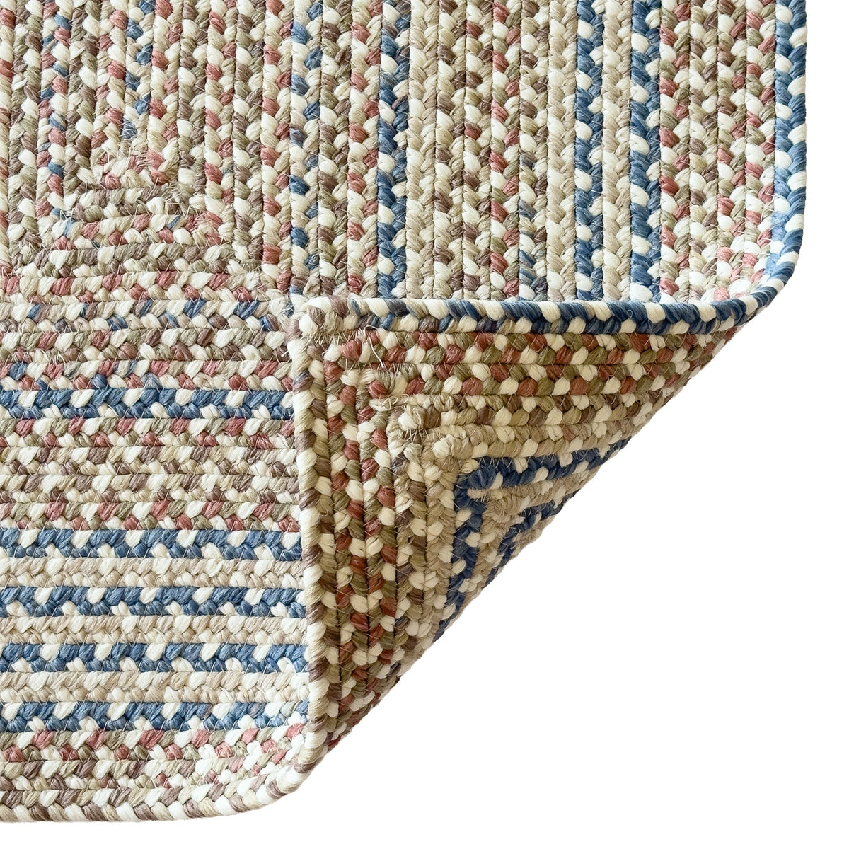 Beachwood Vanilla Multi Braided Rug Concentric Rectangle image