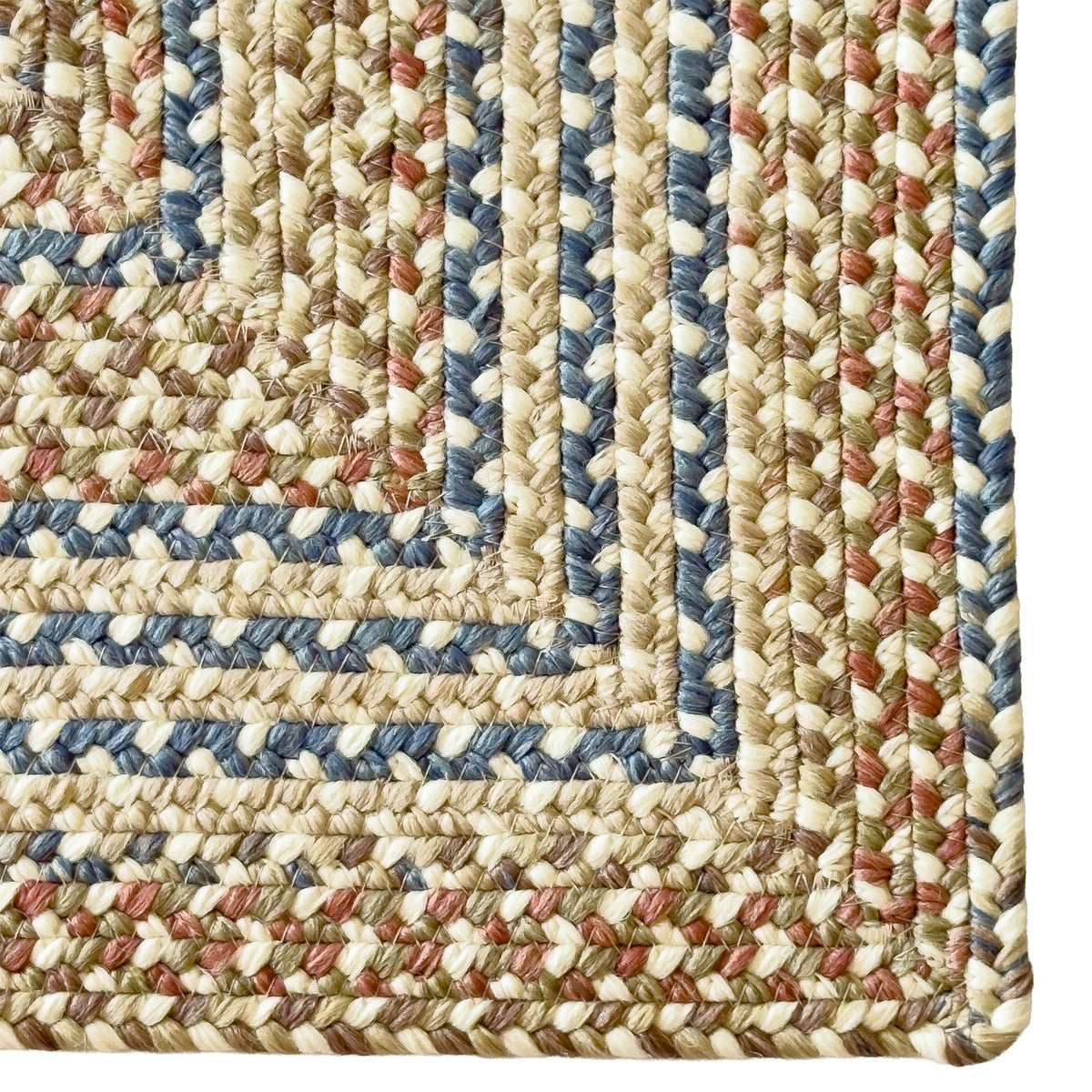 Beachwood Vanilla Multi Braided Rug Concentric Rectangle image