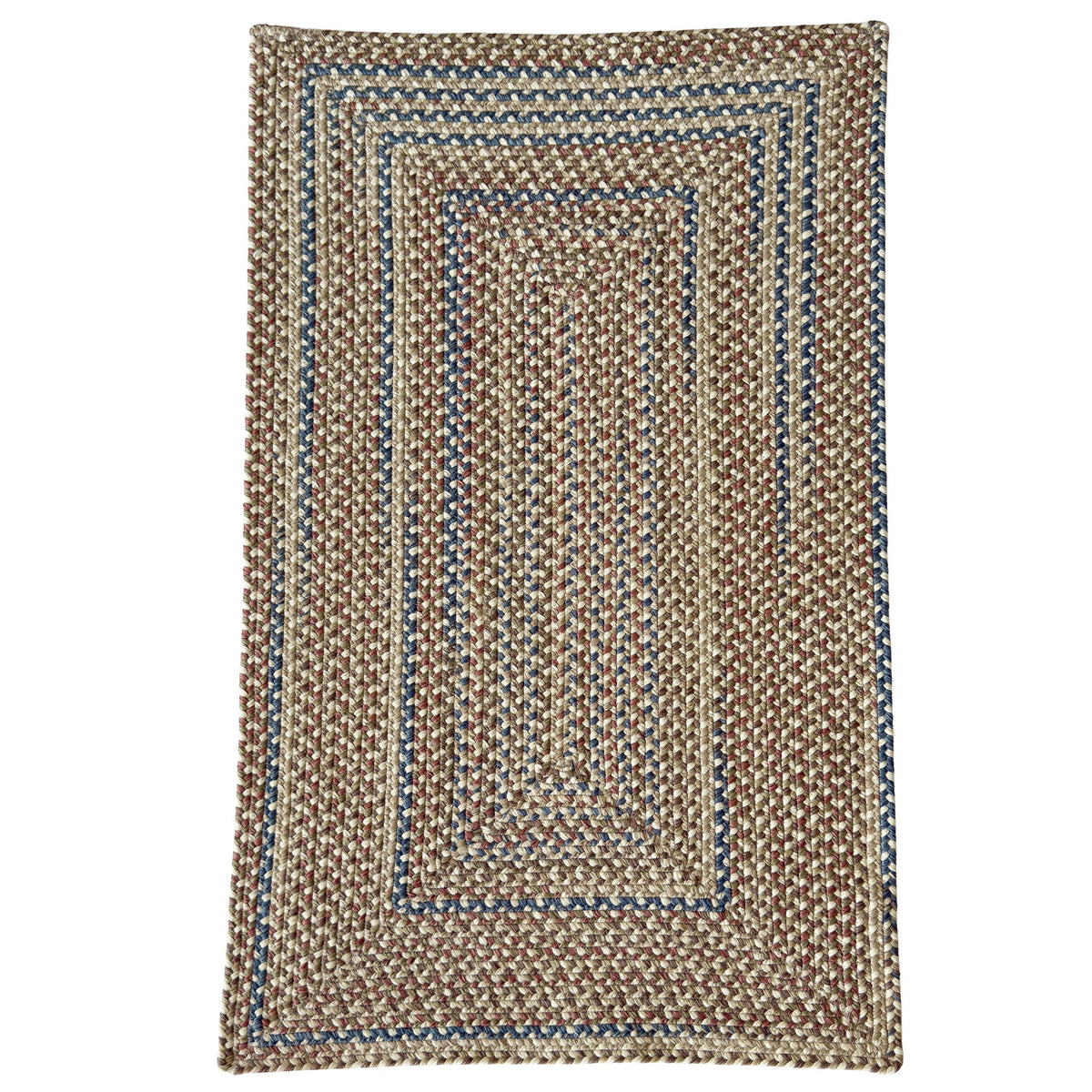 Beachwood Vanilla Multi Braided Rug Concentric Rectangle image