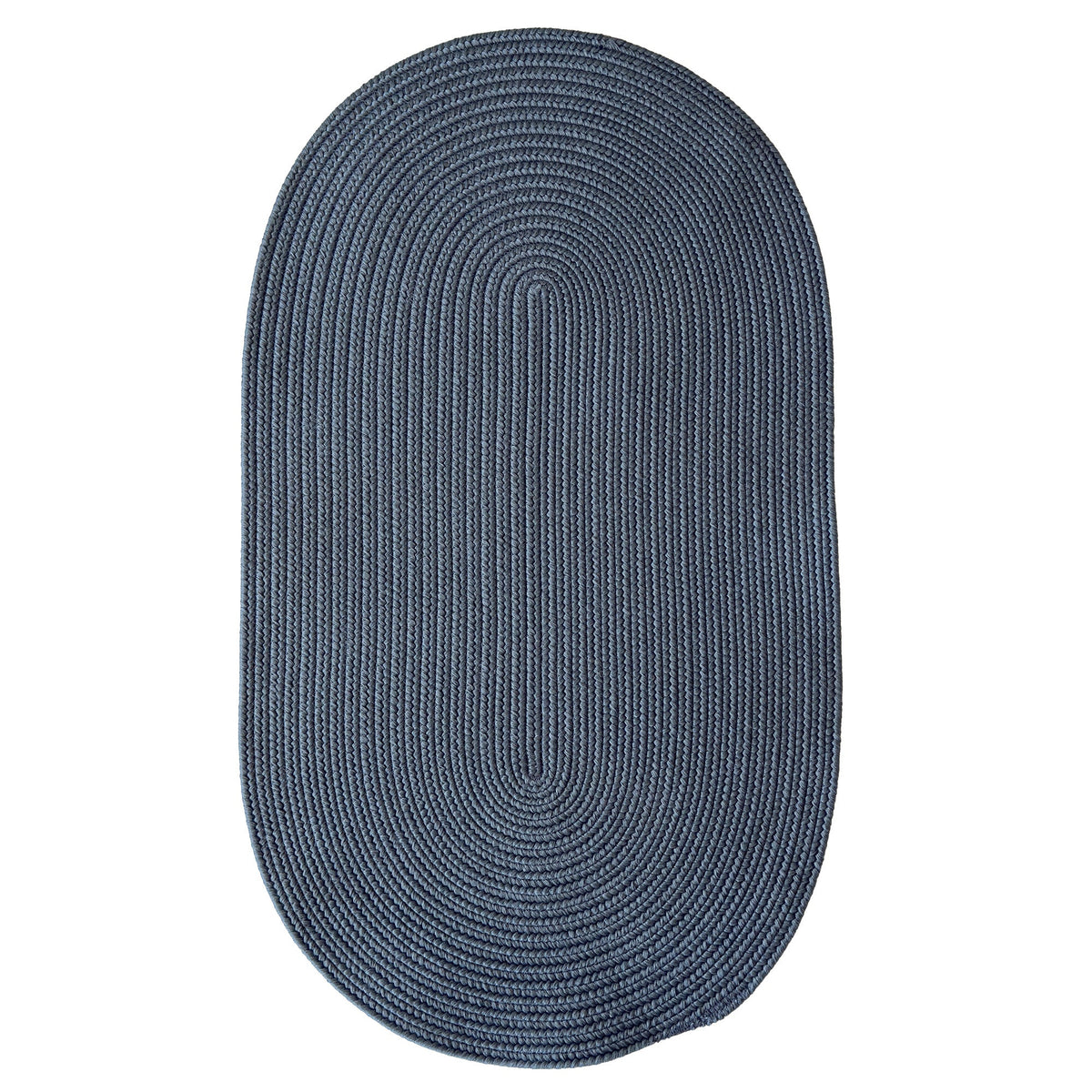 Shoreline Ocean Blue Braided Rug Oval image