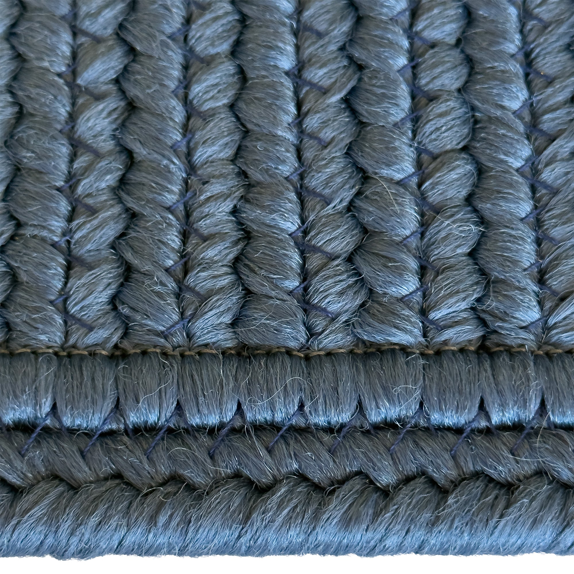 Shoreline Ocean Blue Braided Rug Cross Sewn Rectangle image