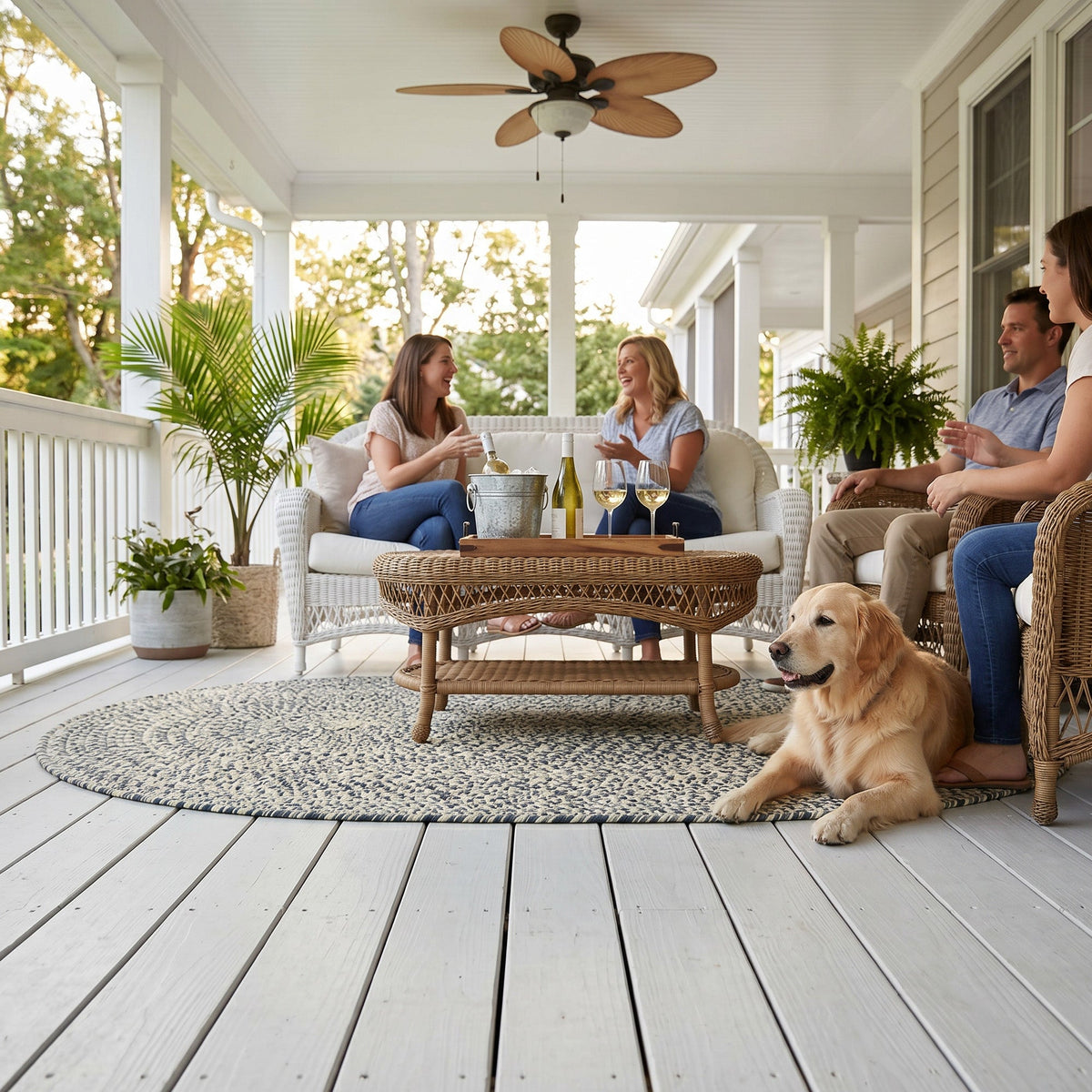 Beach Barn Tweed Seaweed Braided Rug Oval image
