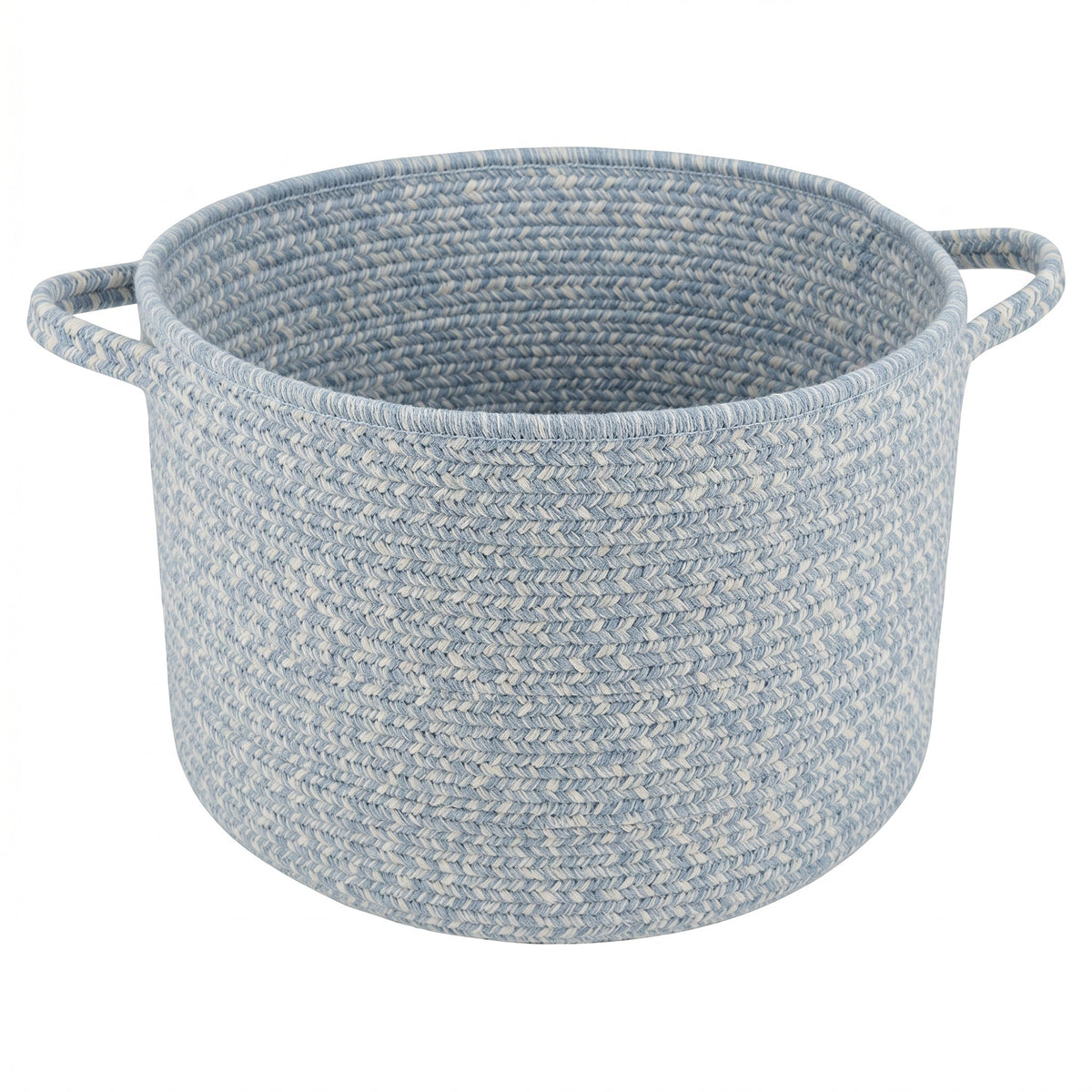 Beach Barn Tweed Baby Blue Braided Rug Basket image