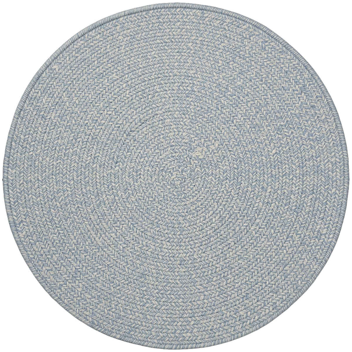Beach Barn Tweed Baby Blue Braided Rug Round image
