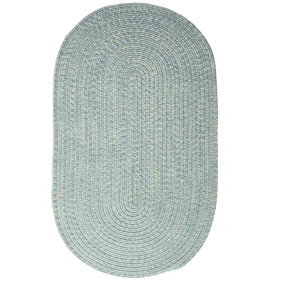 Beach Barn Tweed Baby Blue Braided Rug Oval image