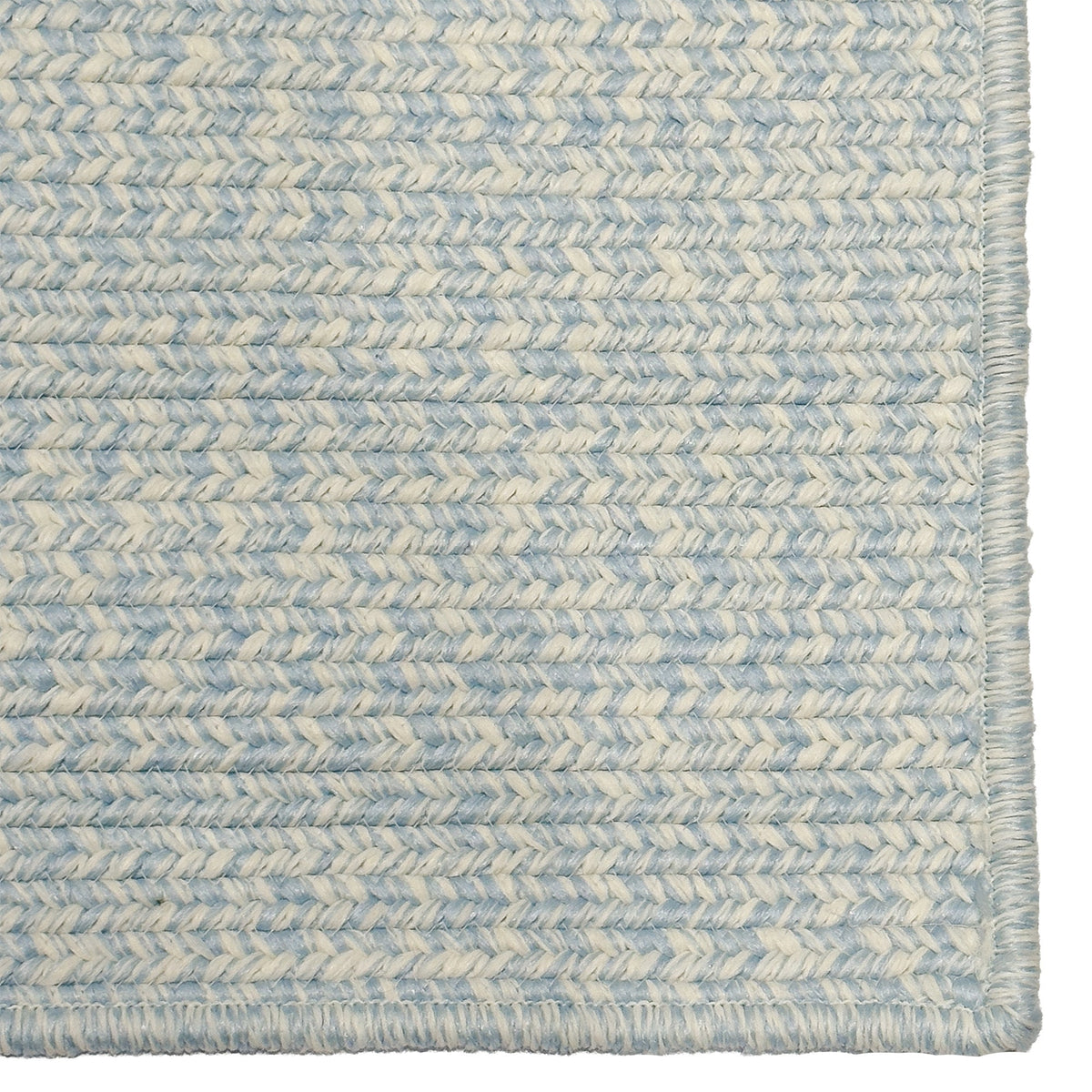 Beach Barn Tweed Baby Blue Braided Rug Cross Sewn Rectangle image