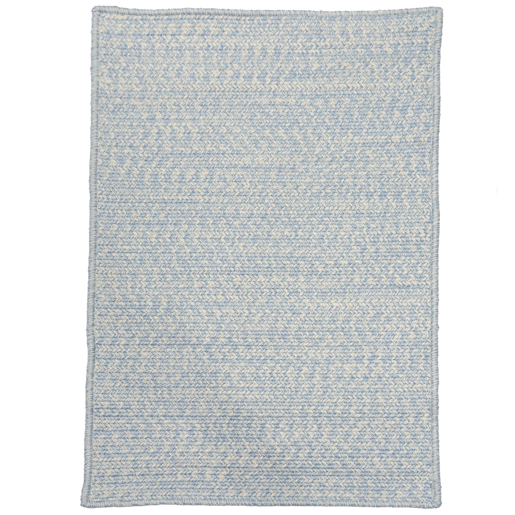 Beach Barn Tweed Baby Blue Braided Rug Cross Sewn Rectangle image
