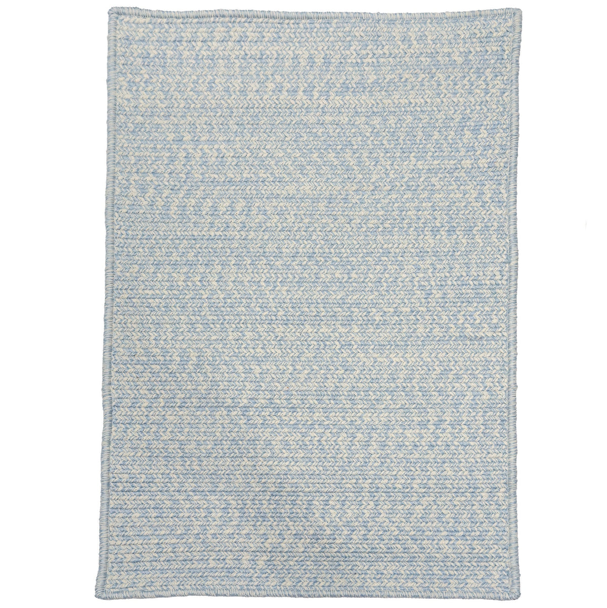 Beach Barn Tweed Baby Blue Braided Rug Cross Sewn Rectangle image