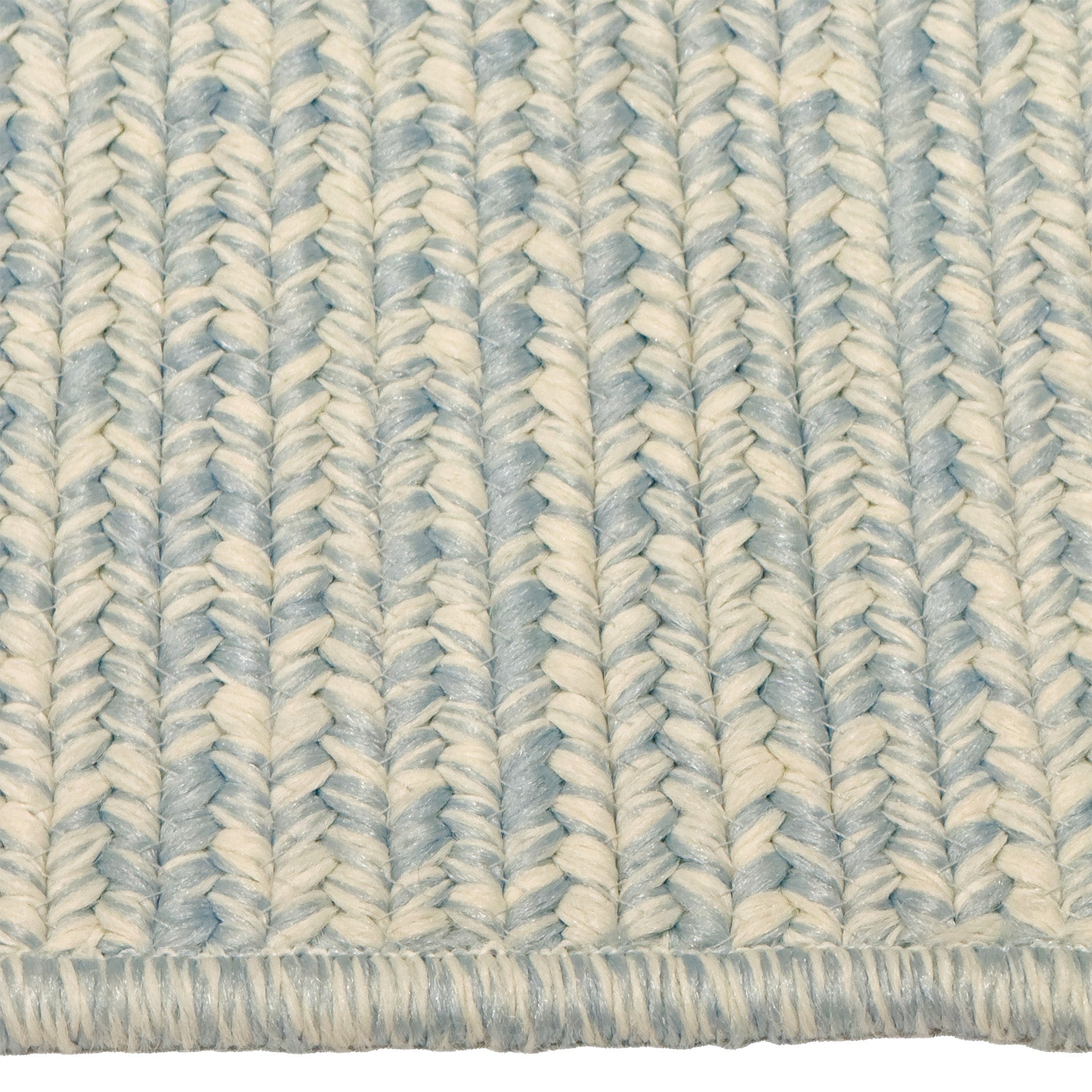 Beach Barn Tweed Baby Blue Braided Rug Cross Sewn Rectangle image