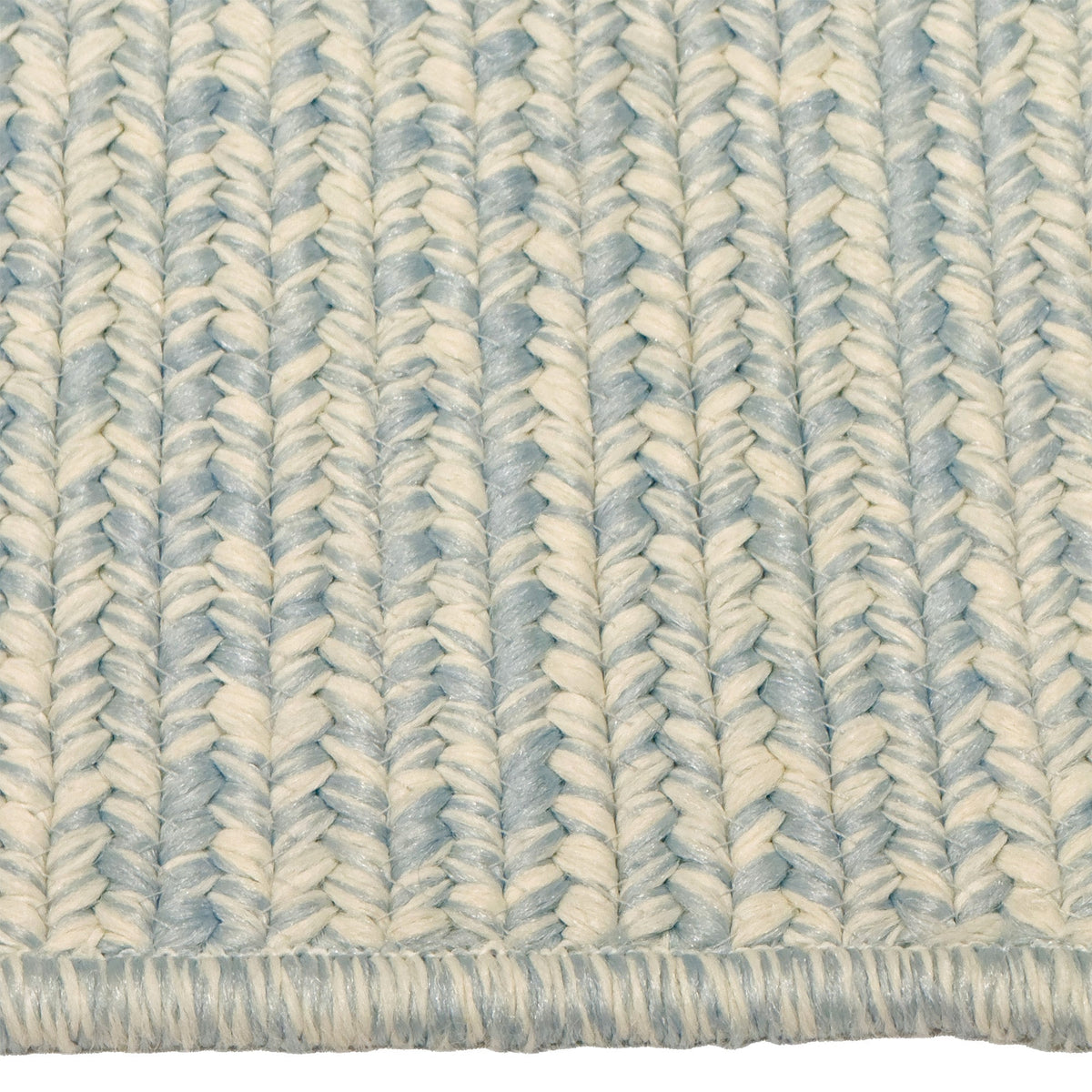 Beach Barn Tweed Baby Blue Braided Rug Cross Sewn Rectangle image