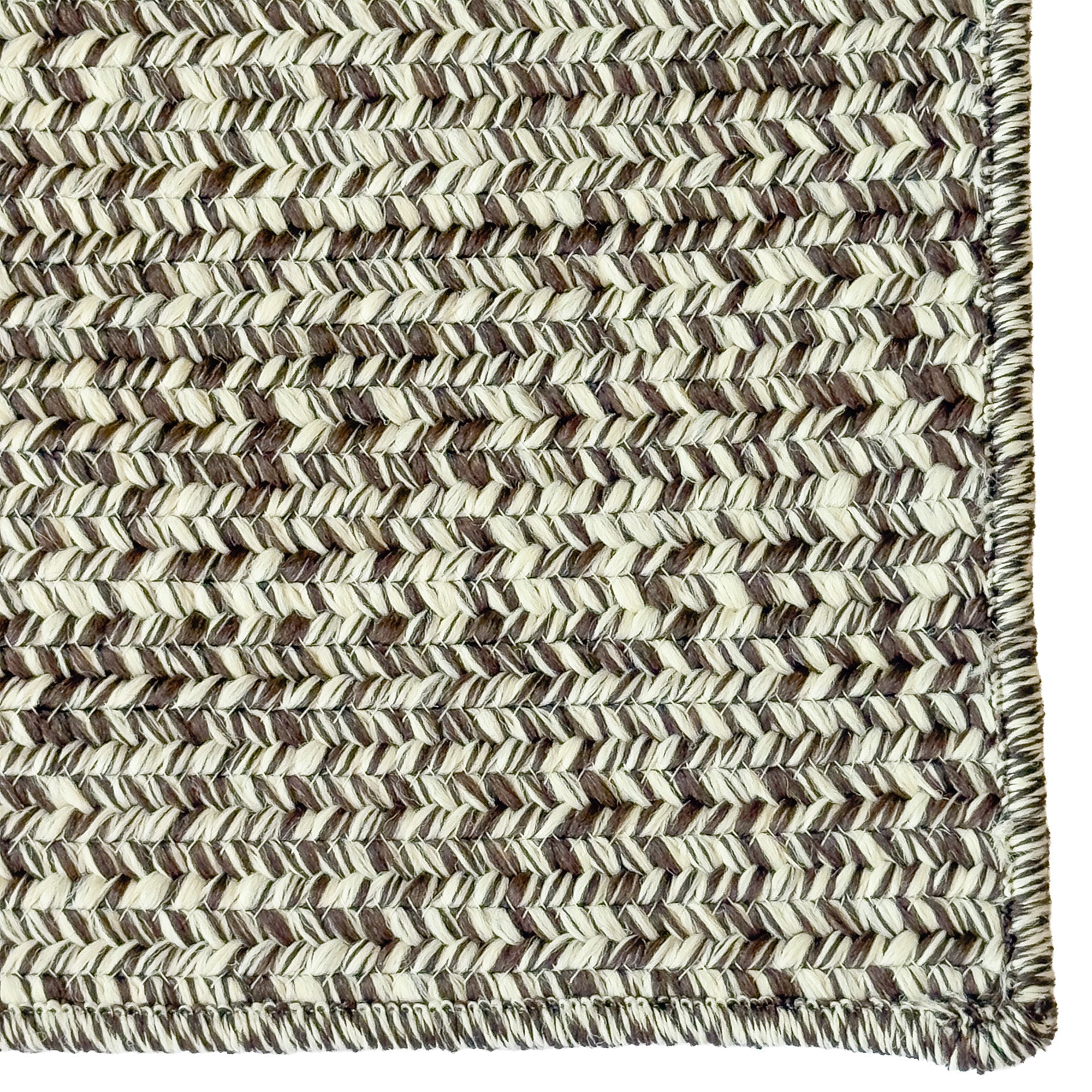 Beach Barn Tweed Driftwood Braided Rug Cross Sewn Rectangle image