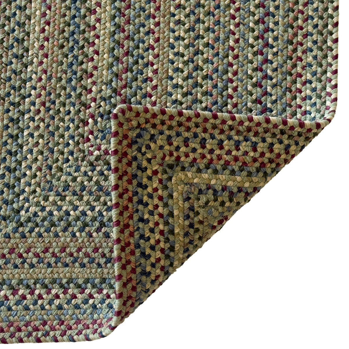 Timber Haven Olive Multi Braided Rug Concentric Rectangle image