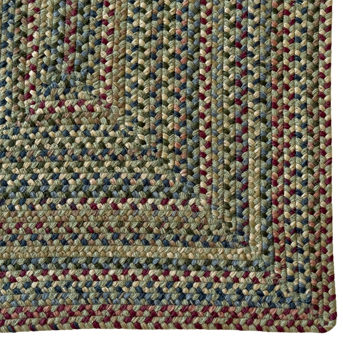 Timber Haven Olive Multi Braided Rug Concentric Rectangle image