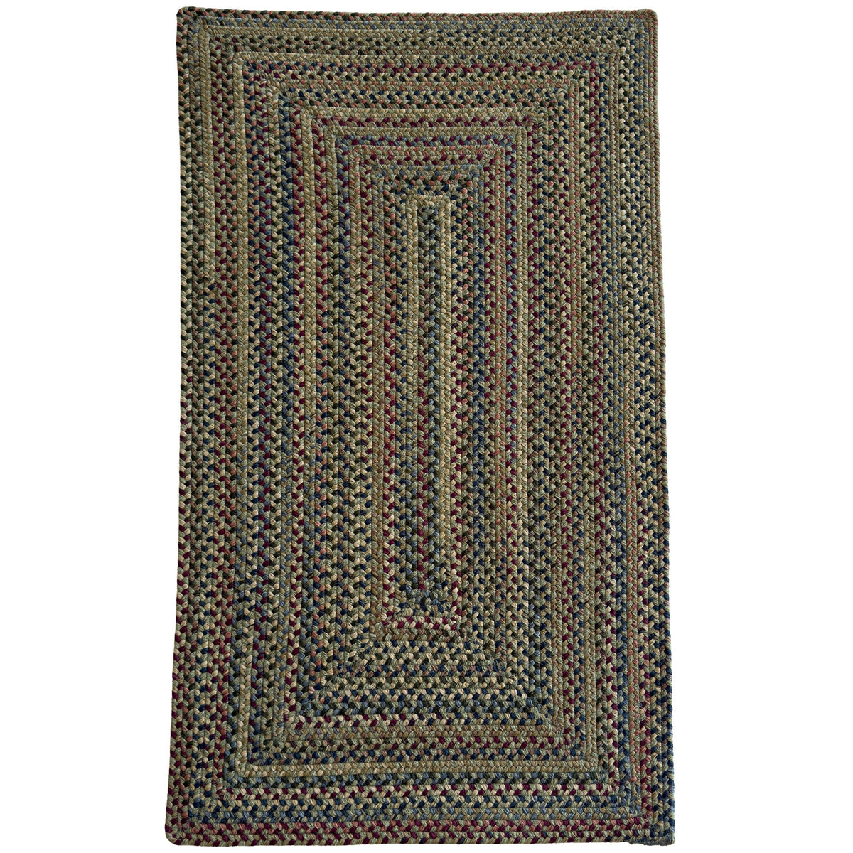 Timber Haven Olive Multi Braided Rug Concentric Rectangle image
