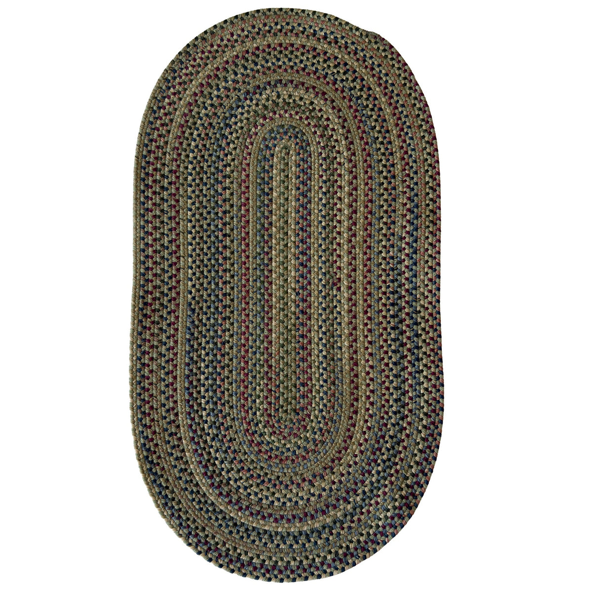 Timber Haven Olive Multi Braided Rug Oval image