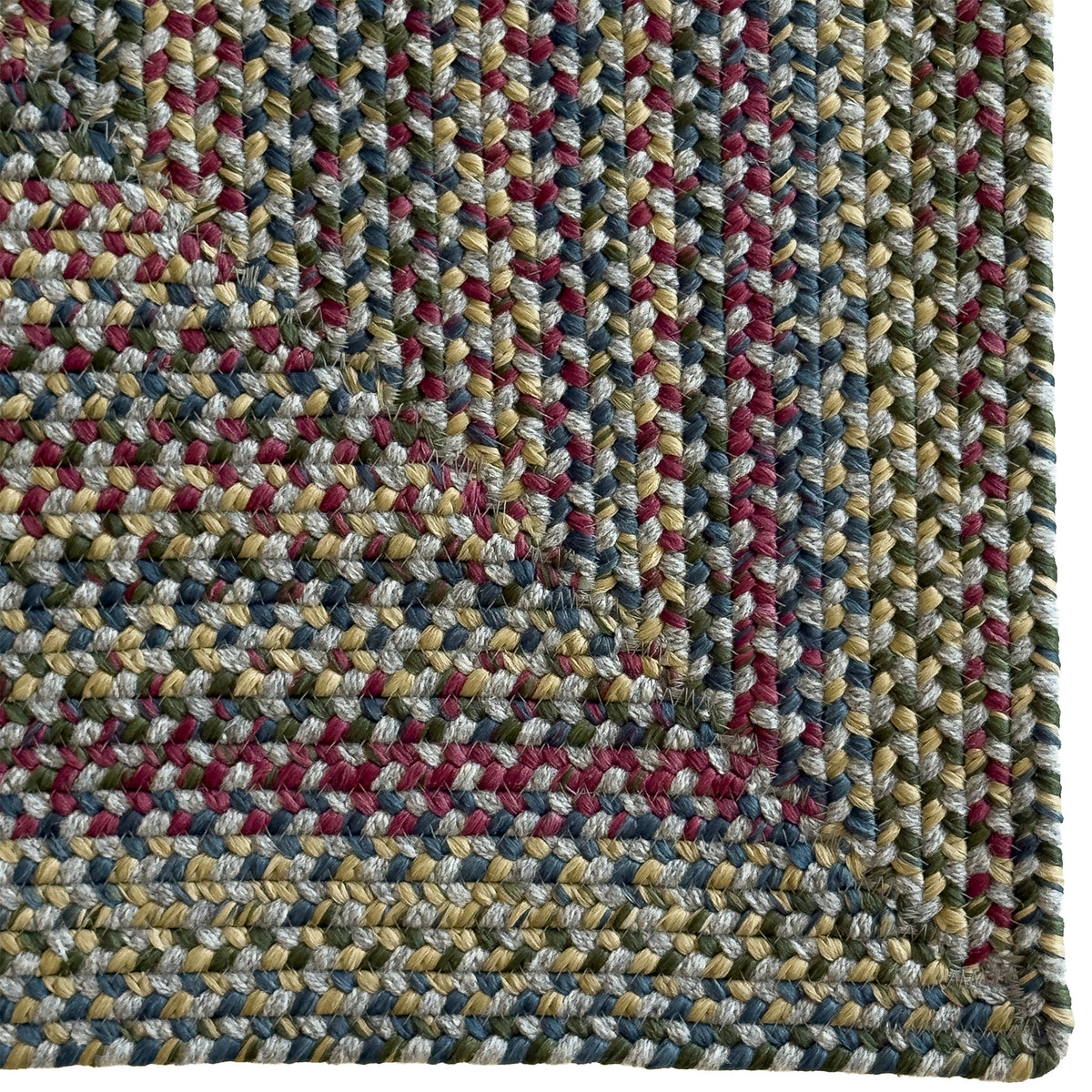 Timber Haven Light Grey Multi Braided Rug Concentric Rectangle image
