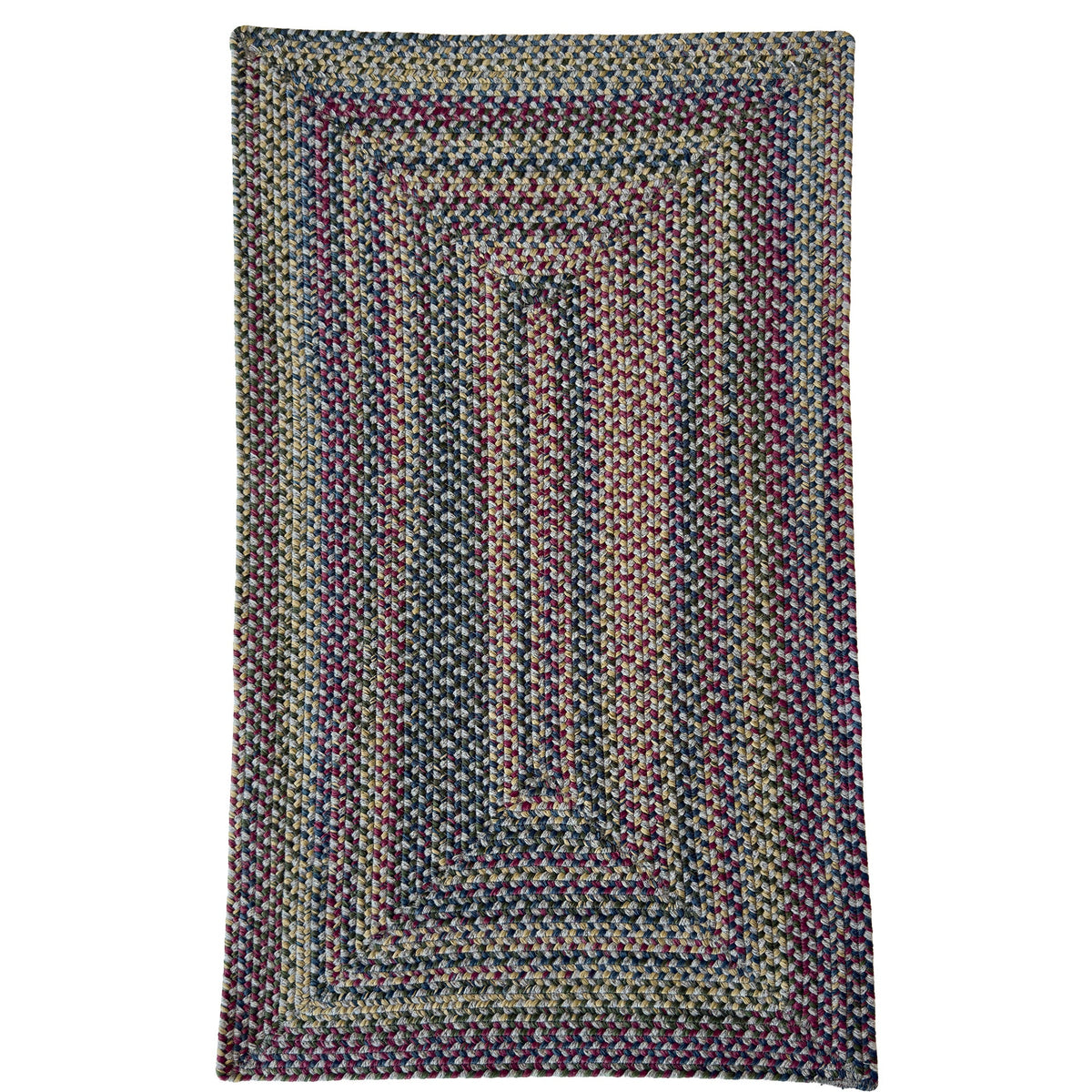 Timber Haven Light Grey Multi Braided Rug Concentric Rectangle image