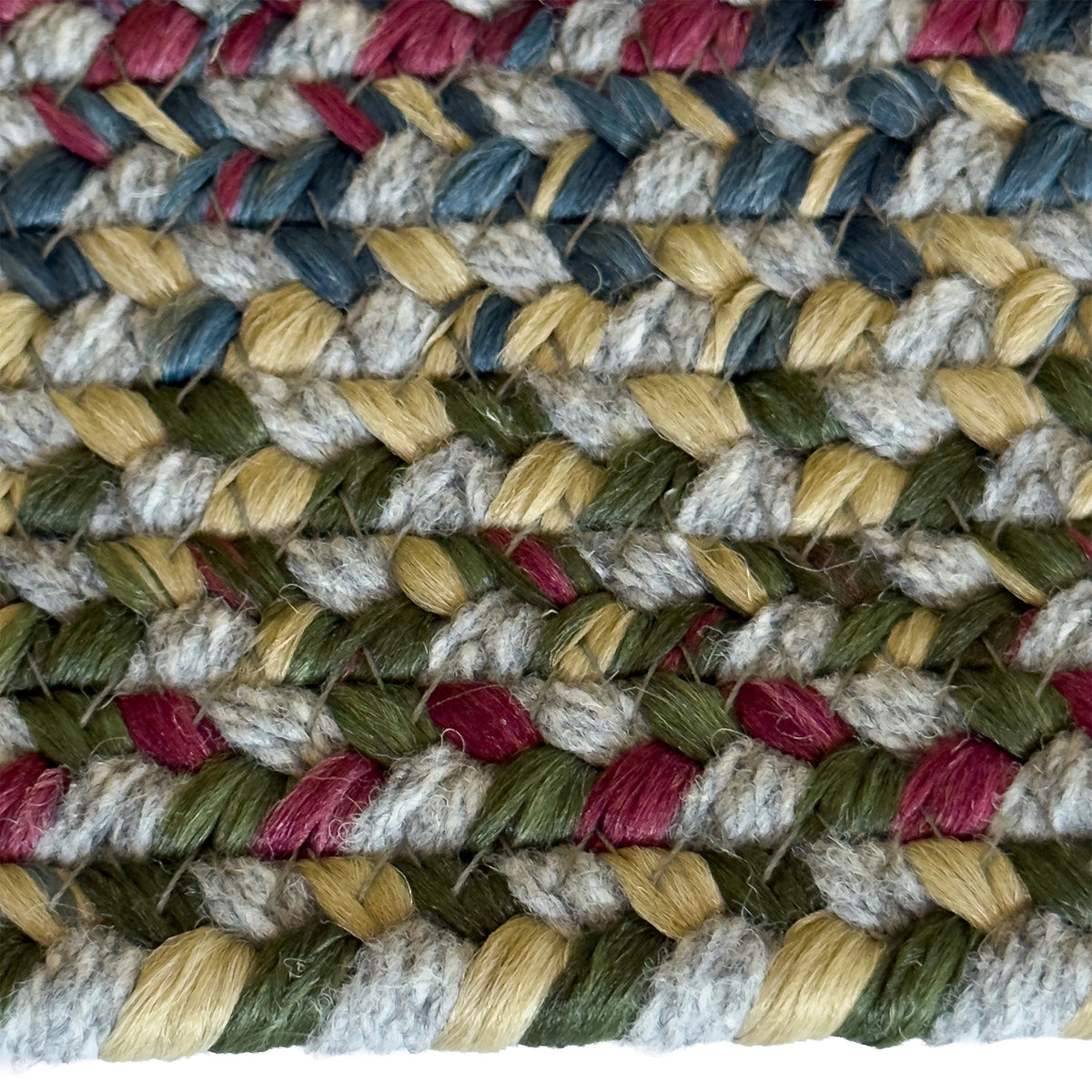 Timber Haven Light Grey Multi Braided Rug Concentric Rectangle image