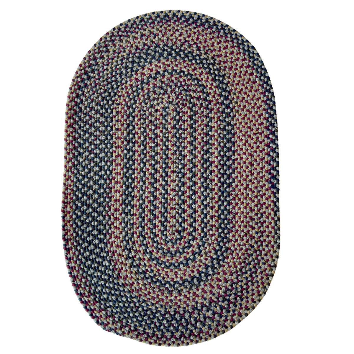 Timber Haven Light Grey Multi Braided Rug Oval image