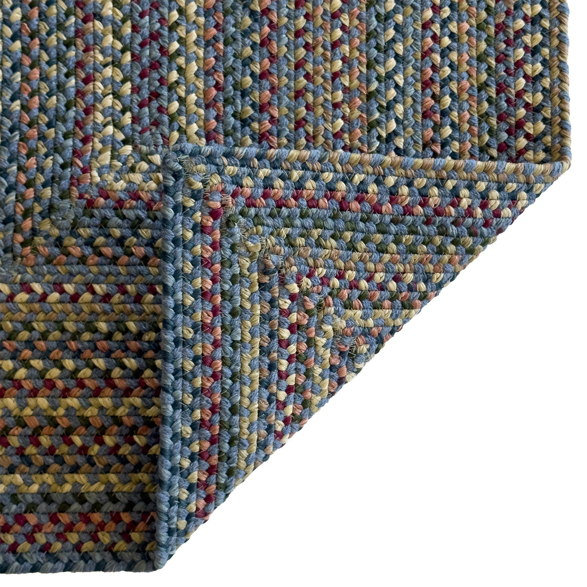 Timber Haven Dark Blue Multi Braided Rug Concentric Rectangle image
