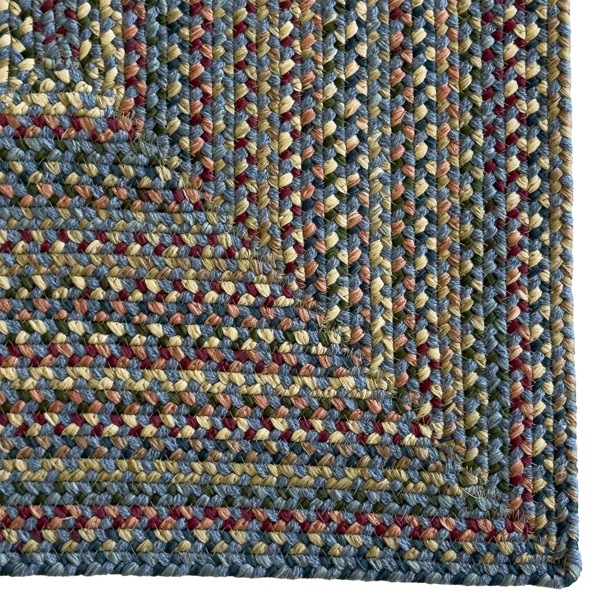 Timber Haven Dark Blue Multi Braided Rug Concentric Rectangle image