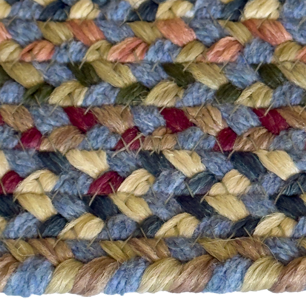 Timber Haven Dark Blue Multi Braided Rug Concentric Rectangle image