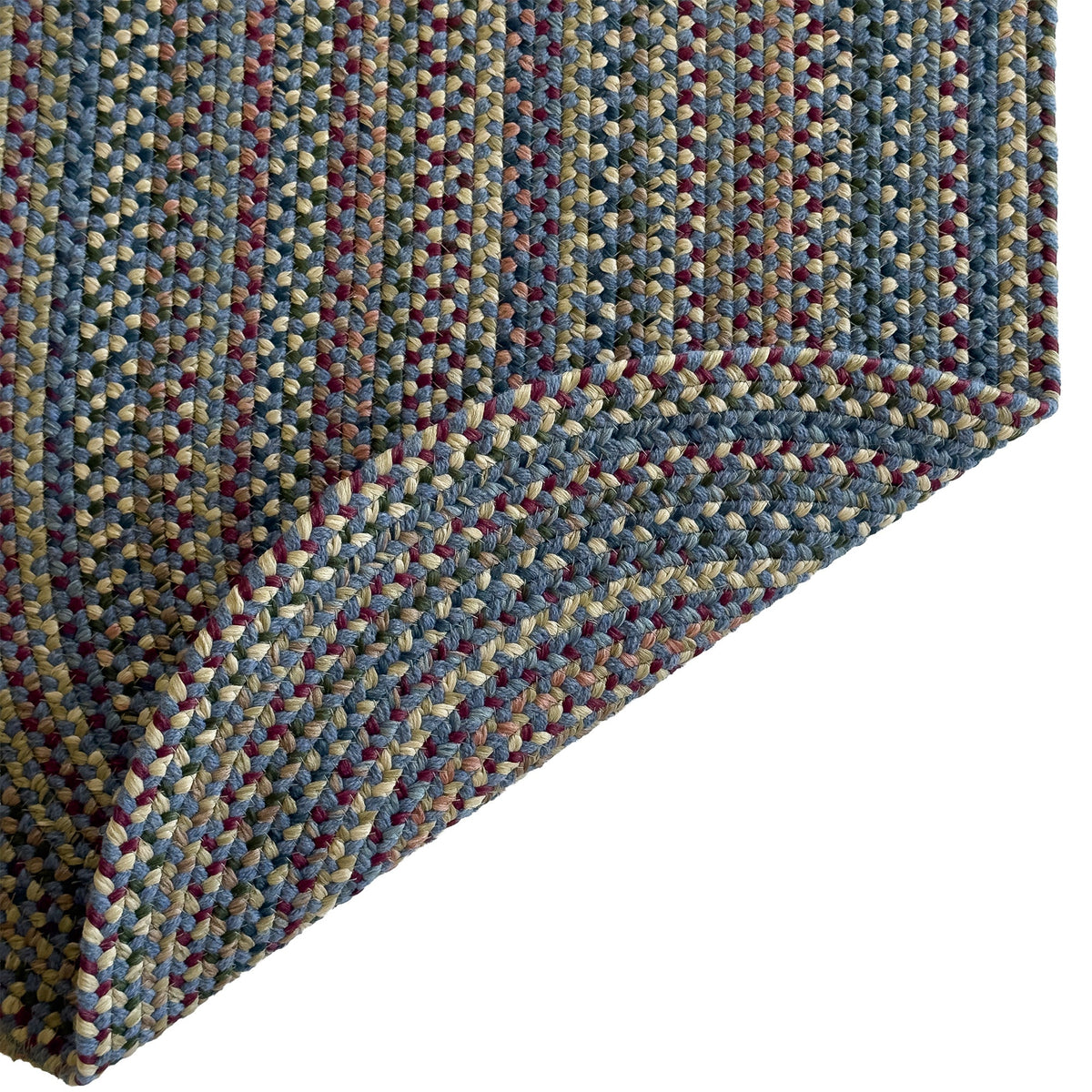 Timber Haven Dark Blue Multi Braided Rug Oval image