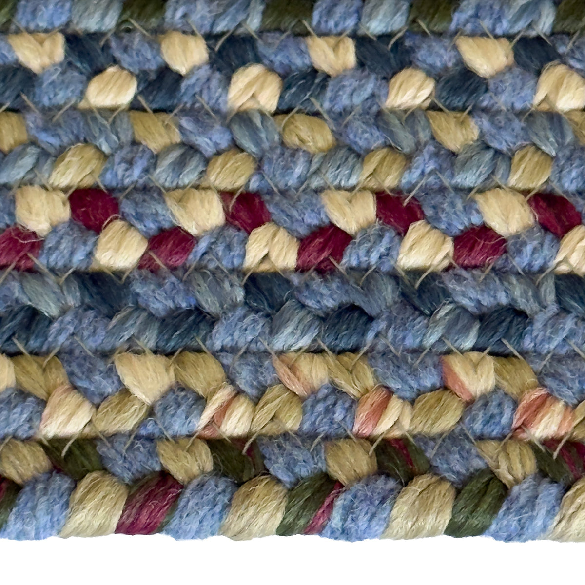 Timber Haven Dark Blue Multi Braided Rug Oval image