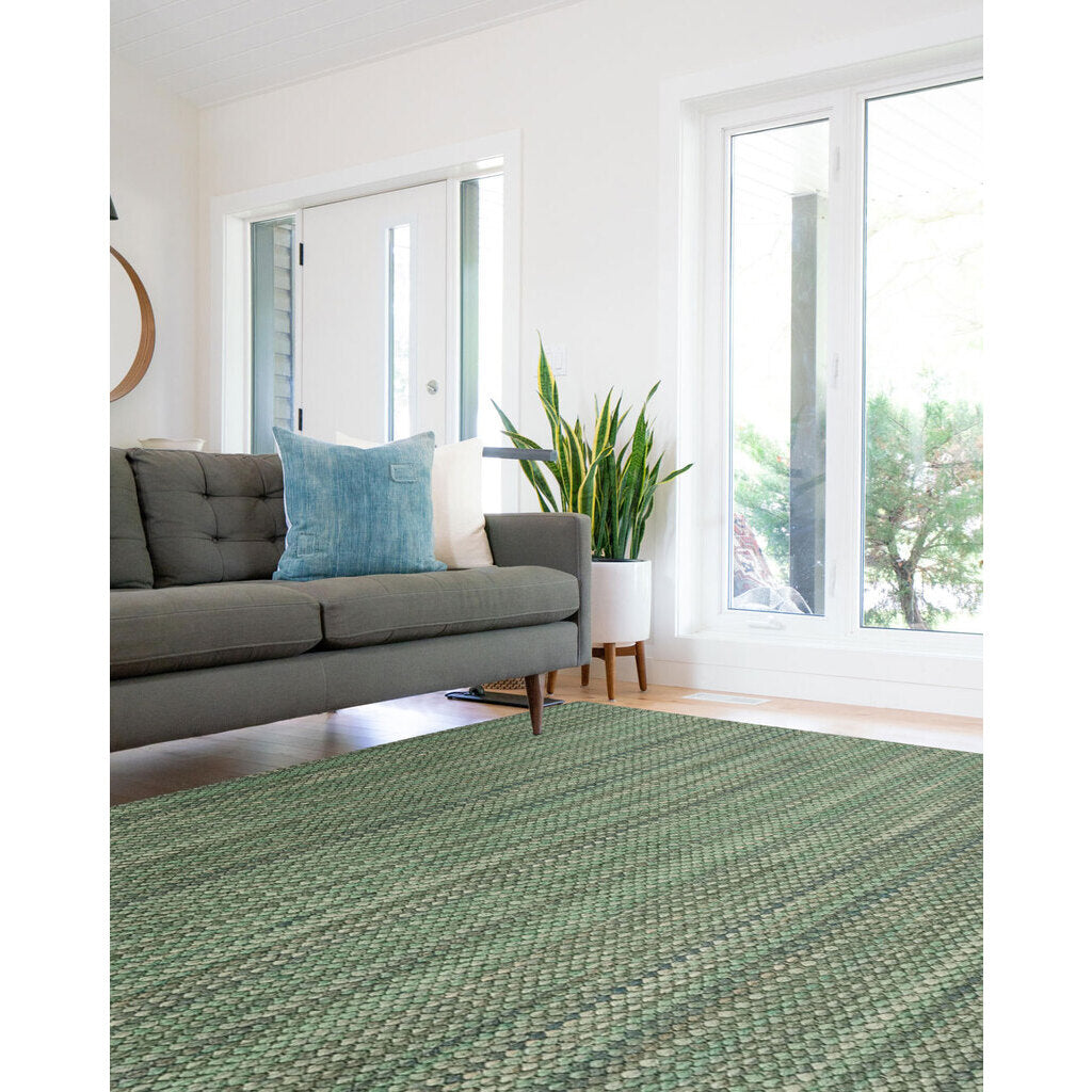 Worthington Seafoam Flat Woven Rug Vertical Stripe Rectangle image