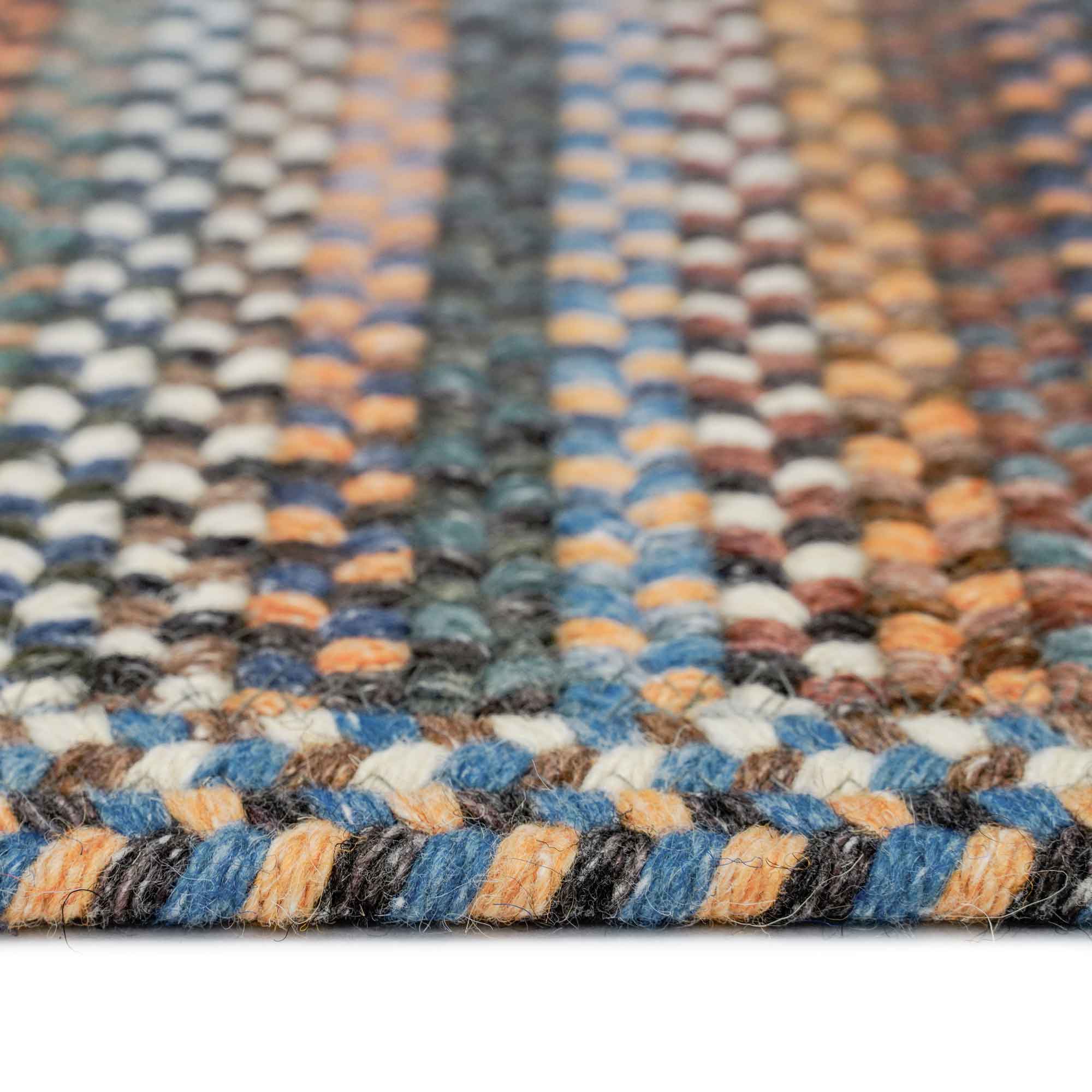 American Legacy Slate Blue Braided Rug Cross Sewn Rectangle image