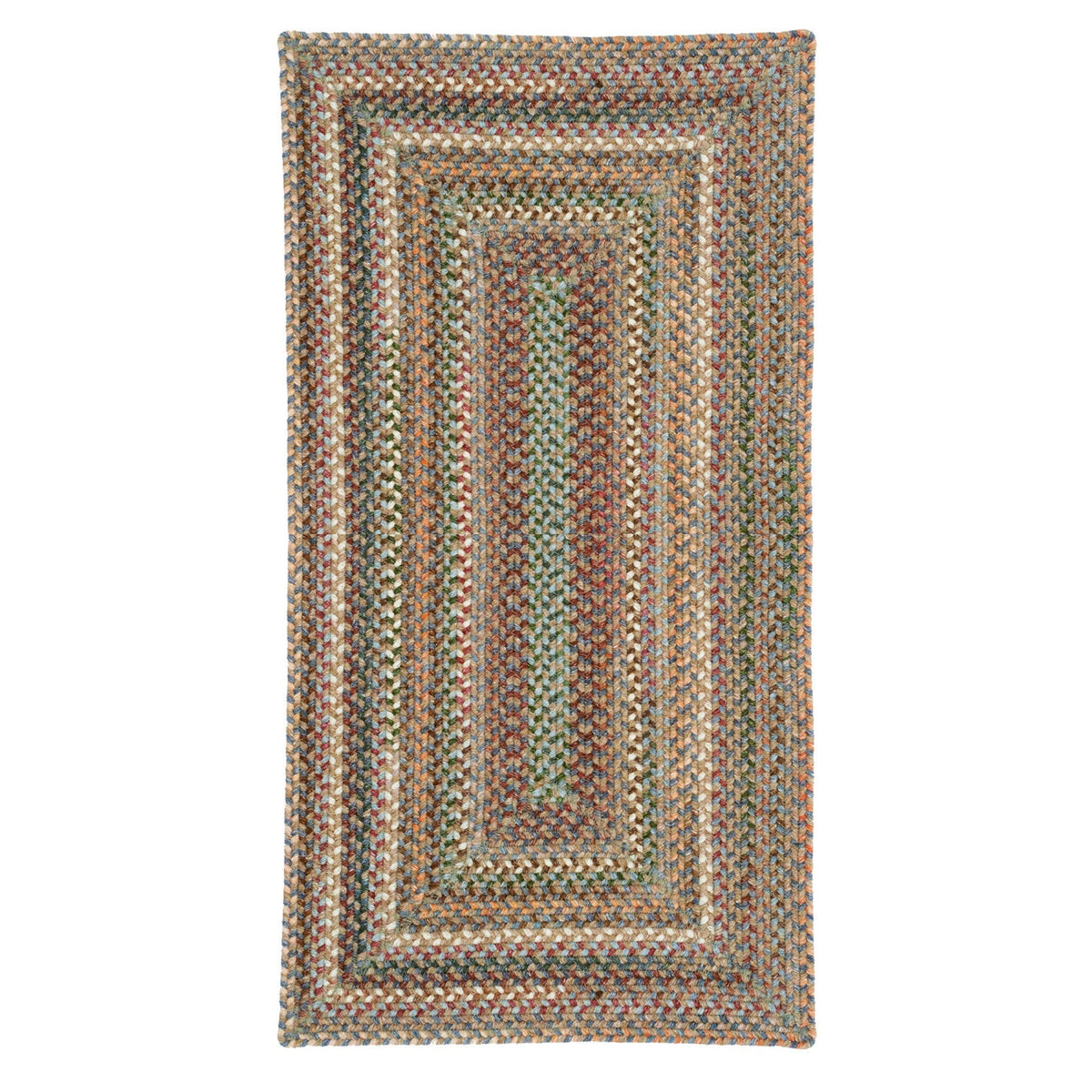 American Classic Moss Multi Braided Rug Concentric Rectangle image