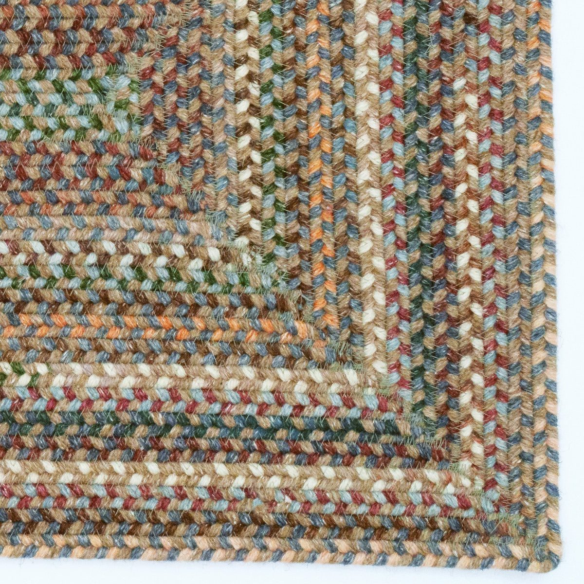 American Classic Moss Multi Braided Rug Concentric Rectangle image
