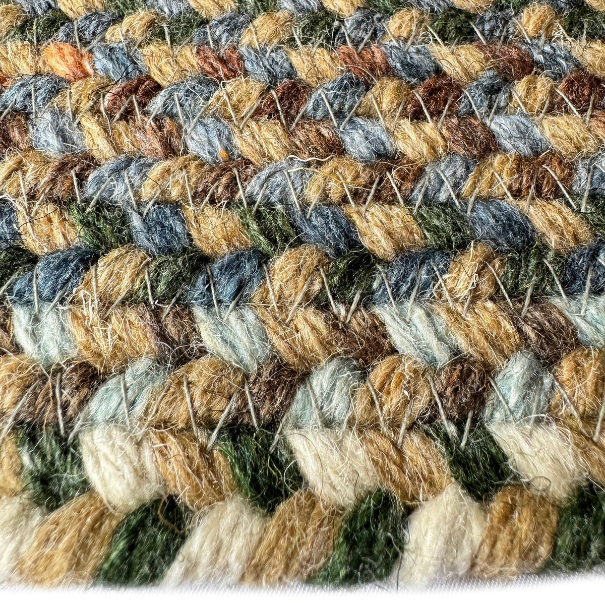 American Classic Moss Multi Braided Rug Concentric Rectangle image