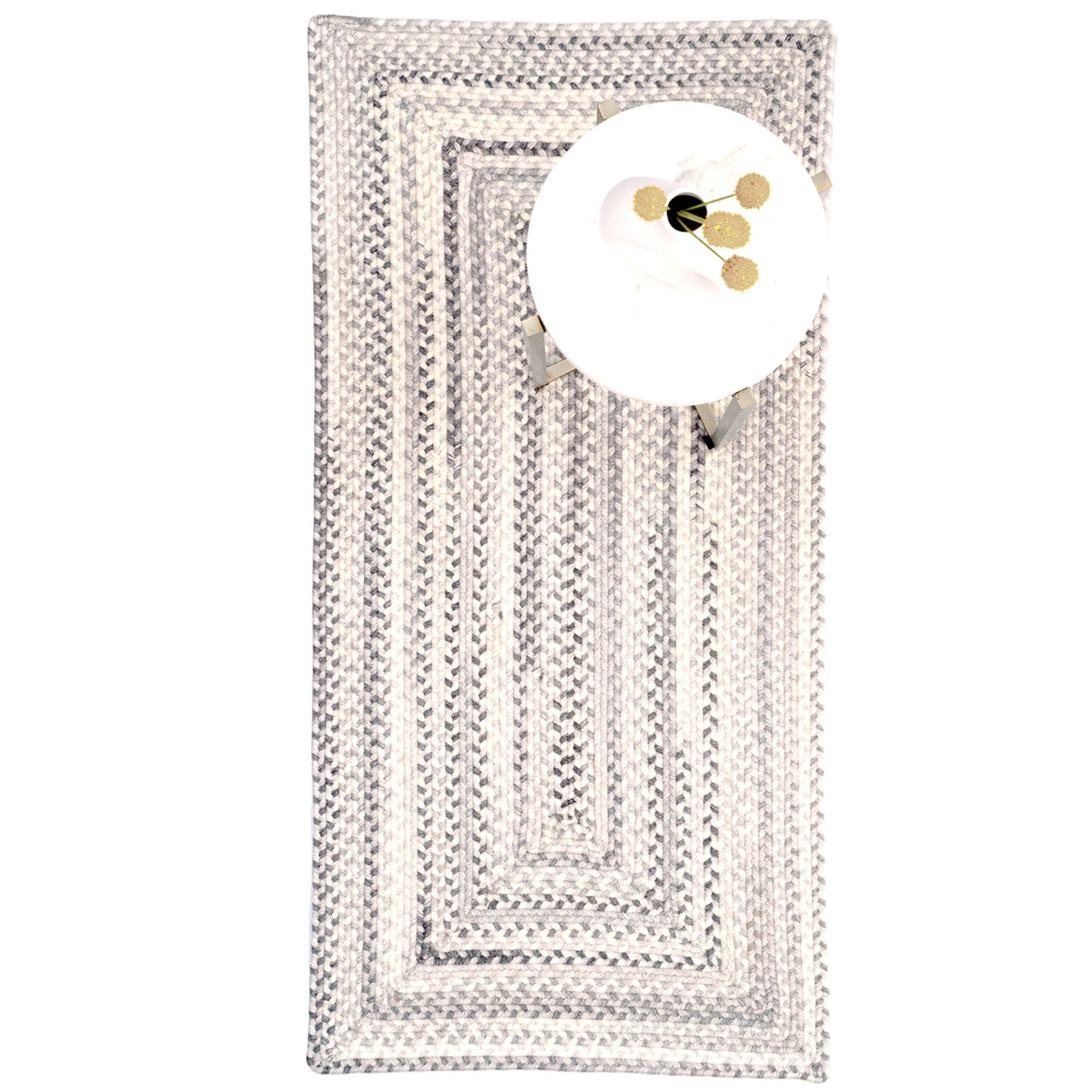 American Classic Shadow Braided Rug Concentric Rectangle image