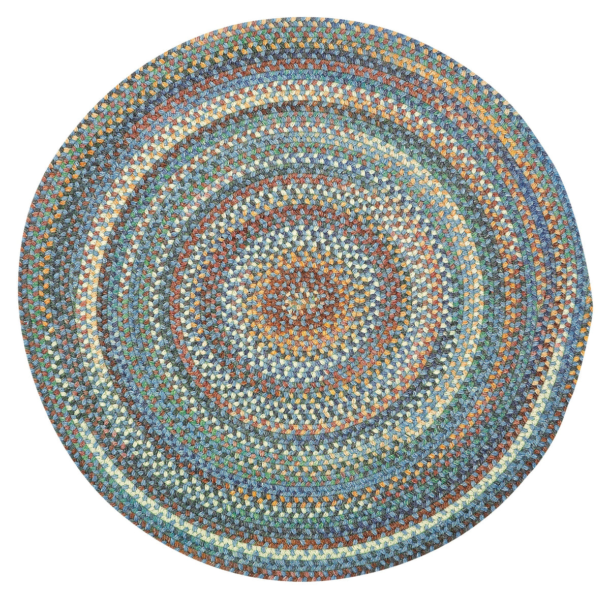 American Classic Legacy Blue Braided Rug Round image