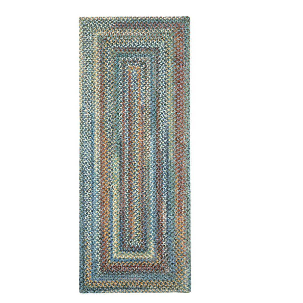 American Classic Legacy Blue Braided Rug Concentric Rectangle image